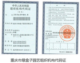 綠盒子組織機構代碼證